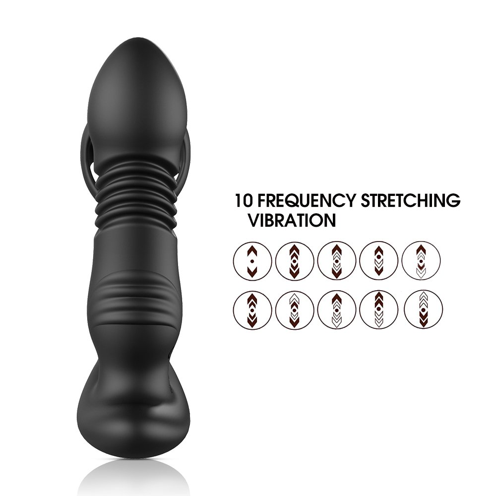 APP remote control three-ring telescopic vibration adult msassage sex Toys male and female silicone anal plug for men women