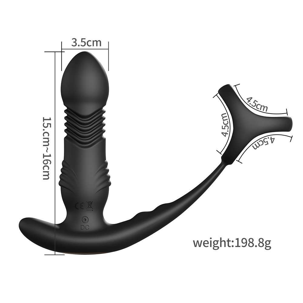 APP remote control three-ring telescopic vibration adult msassage sex Toys male and female silicone anal plug for men women