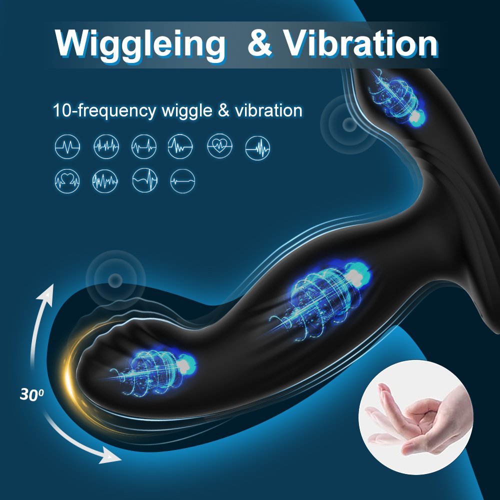 Anal Sex Toy For Men With Double-ring Cock Penis Remote Control Telescopic Plug Prostate Massager HeatingVibration Adult Sex Toy