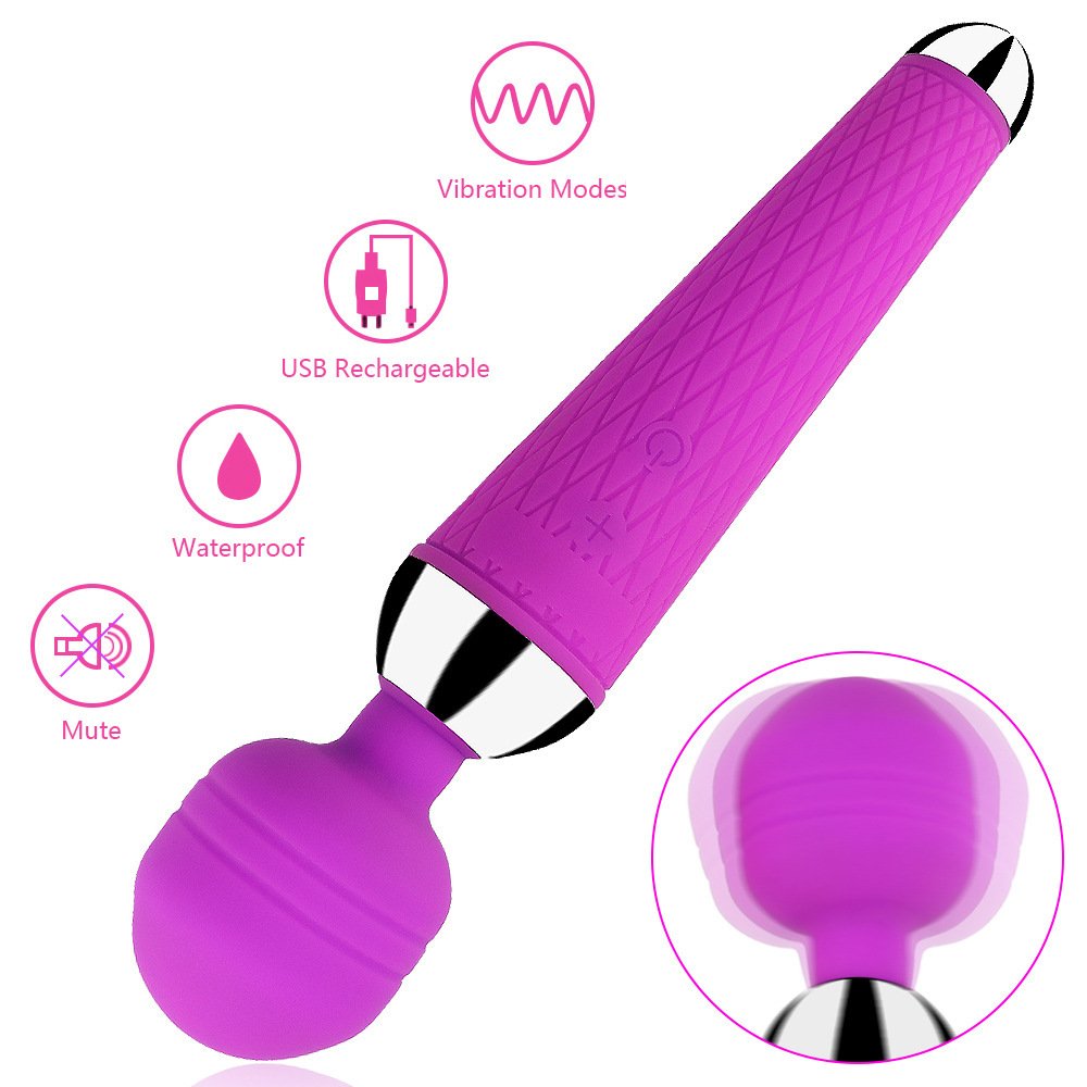 Hot Selling USB Silicone 15 Speeds Women Male Portable Vibrator Handheld Mini Body AV Wand Massager