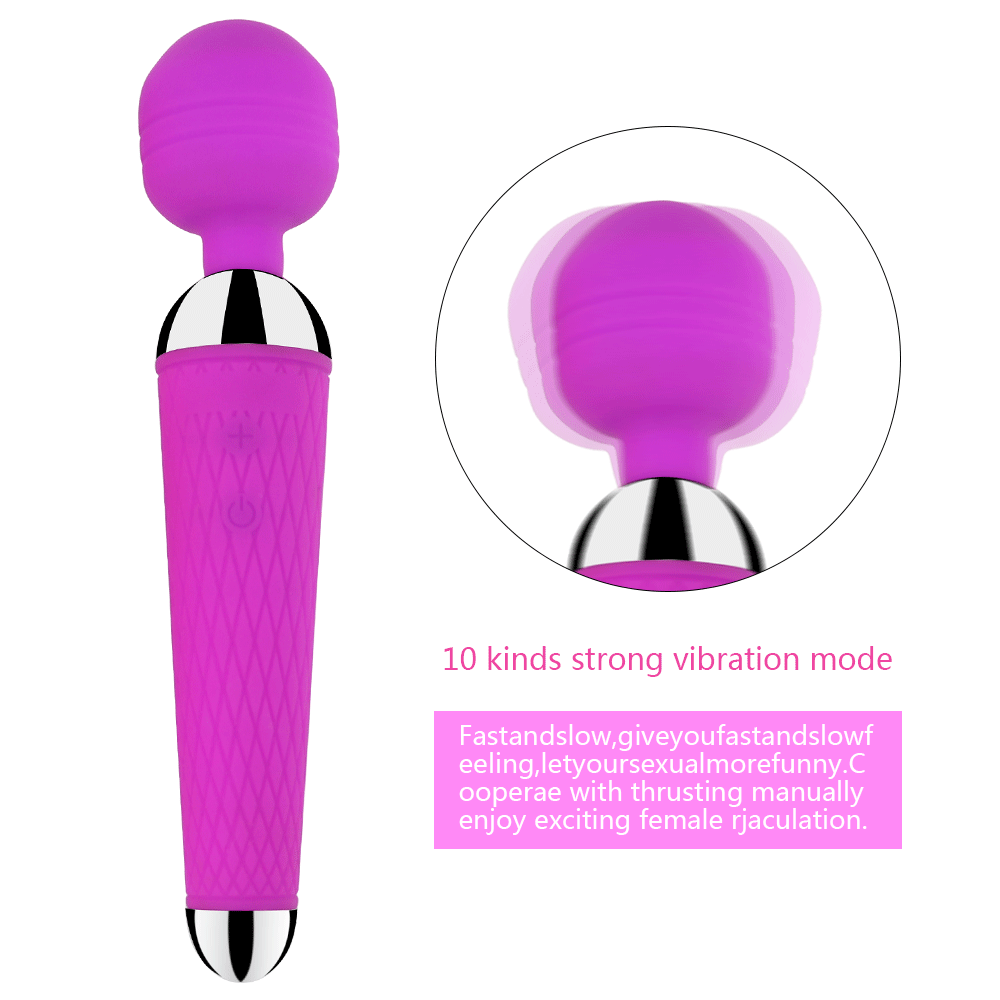 Hot Selling USB Silicone 15 Speeds Women Male Portable Vibrator Handheld Mini Body AV Wand Massager