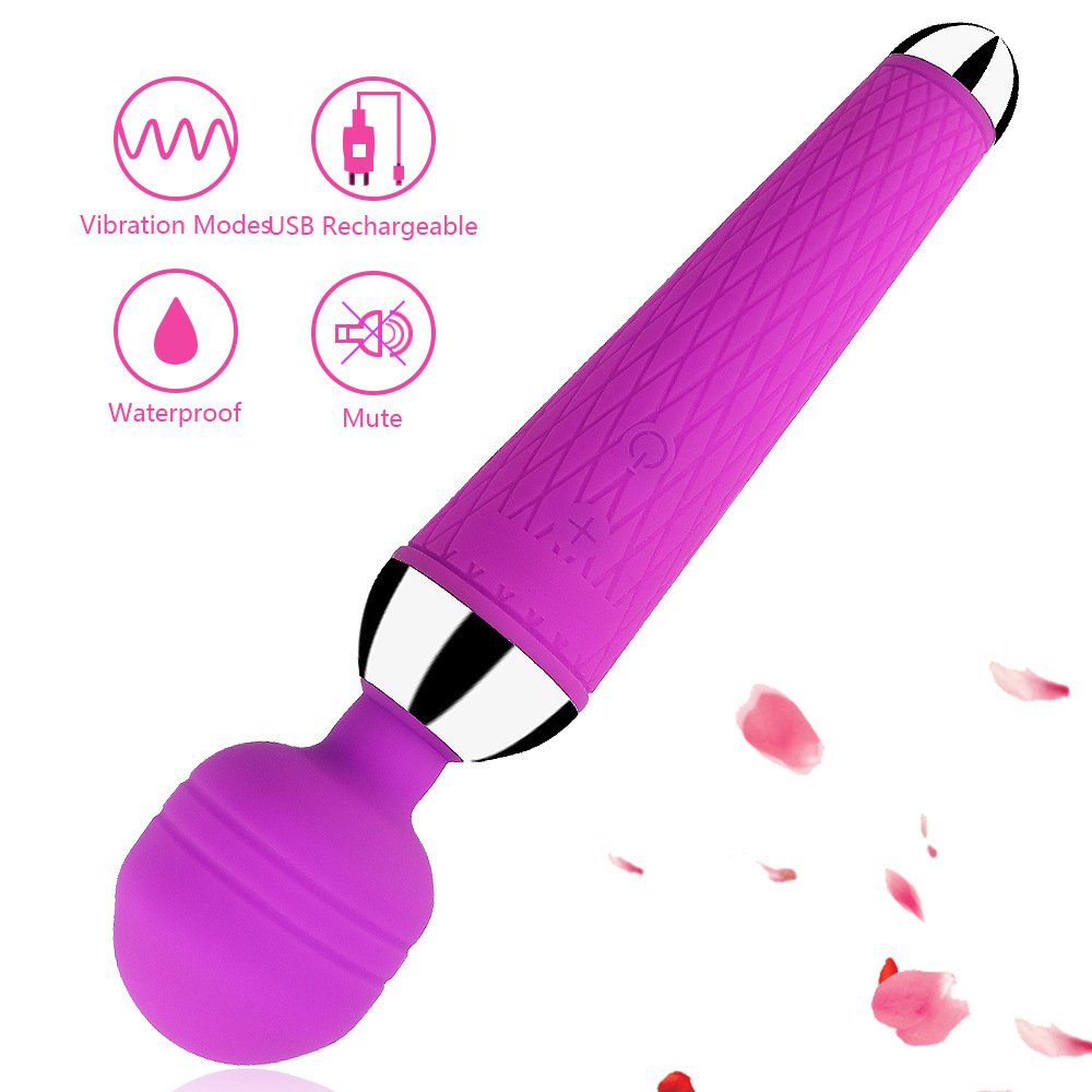 Hot Selling USB Silicone 15 Speeds Women Male Portable Vibrator Handheld Mini Body AV Wand Massager