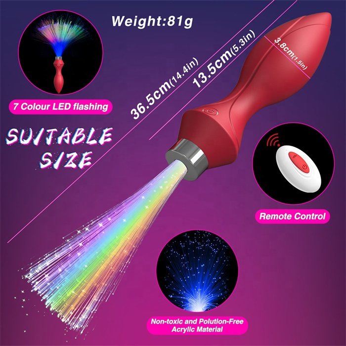 Remote control 10 frequency luminous vibrating anal tail sex toys for gay anal enjoying