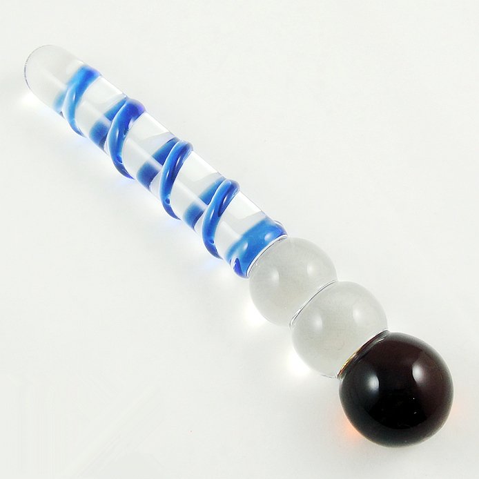 Retail Hand Made Blue Color Popsicle Model Glass Anal Plug Sex Toys