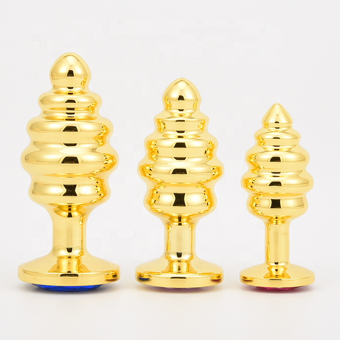Factory Wholesale Gold Thread Metal Butt Plug Adult Sex Toys for Men & Women Anal Masturbation Alternative Toys Other Sex Toys