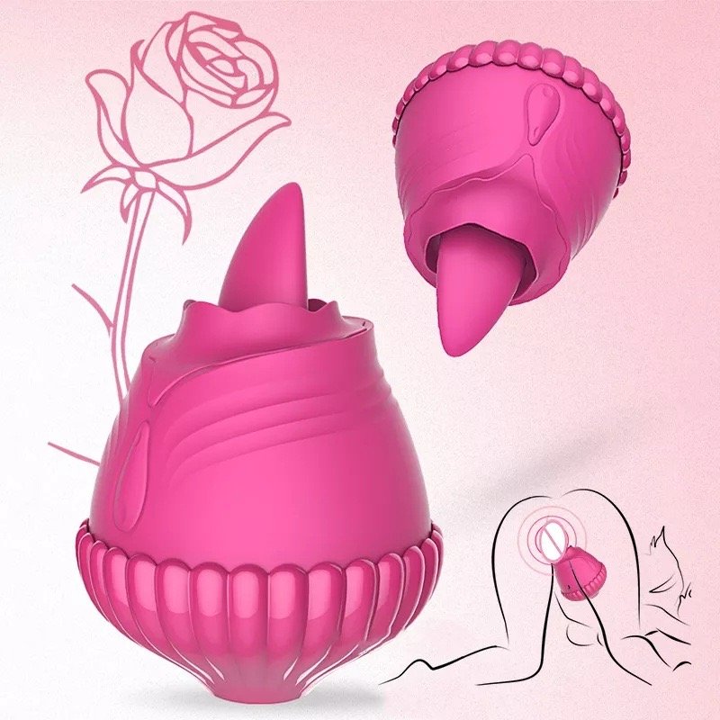 Rose Tongue Vibrator Adult Sex Toys Lick Teasing Clitoris Stimulator Anal Sex toys Couple Vibrator Sex Toys for Women & Men