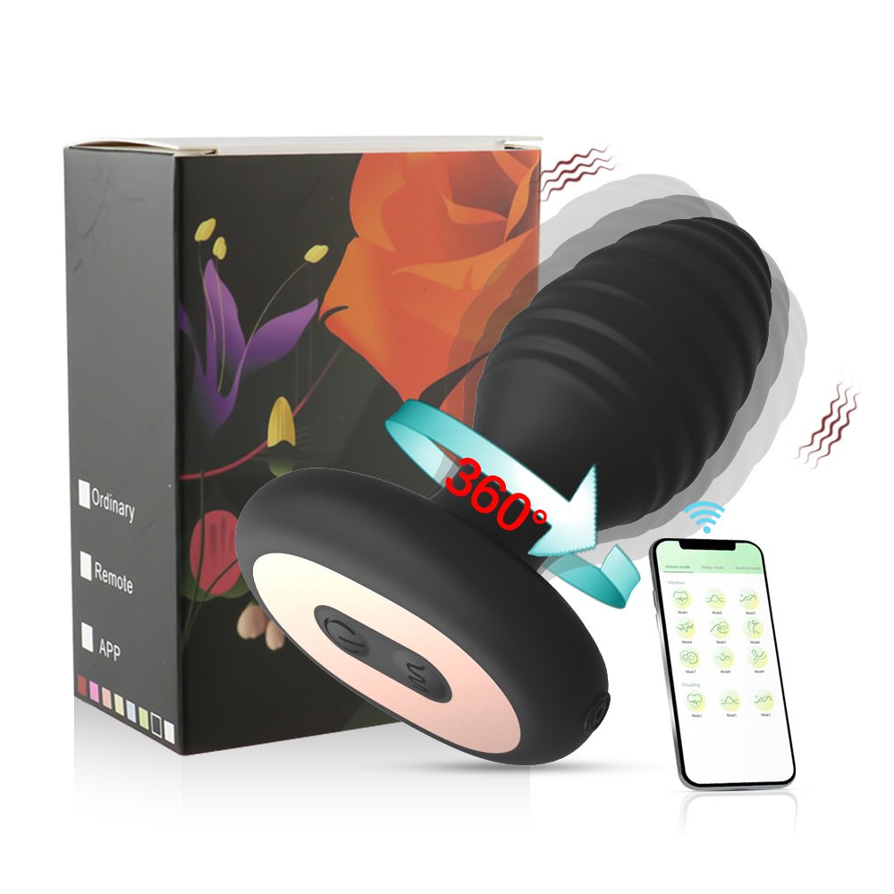 Adult products manufacturers wholesale wireless APP remote control all-wrapped plastic rose silicone anal plug masturbation