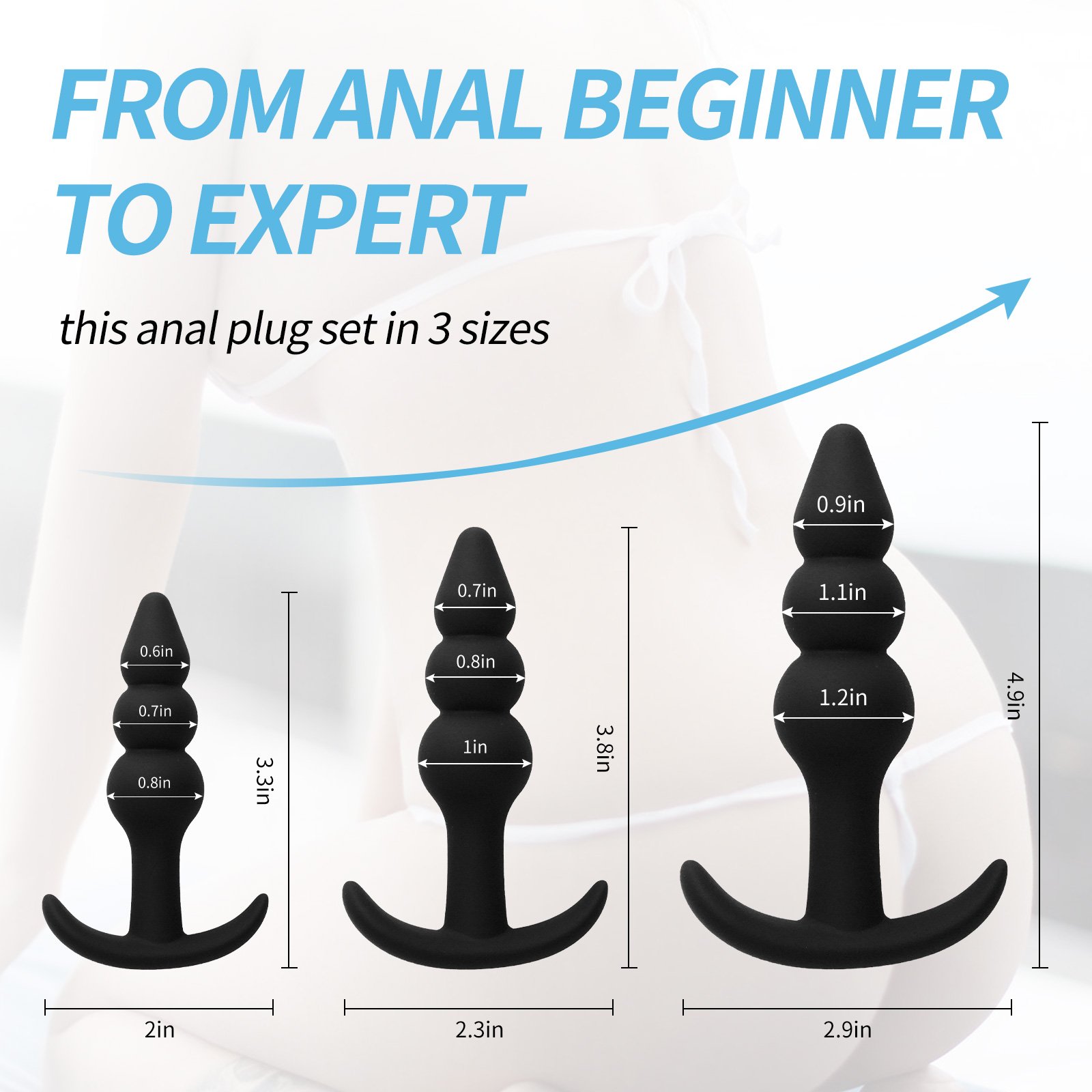 Sexbay 2024 can customize medical silicone three-size gourd bullet-shaped anal plug handheld male and female butt plug sex toys