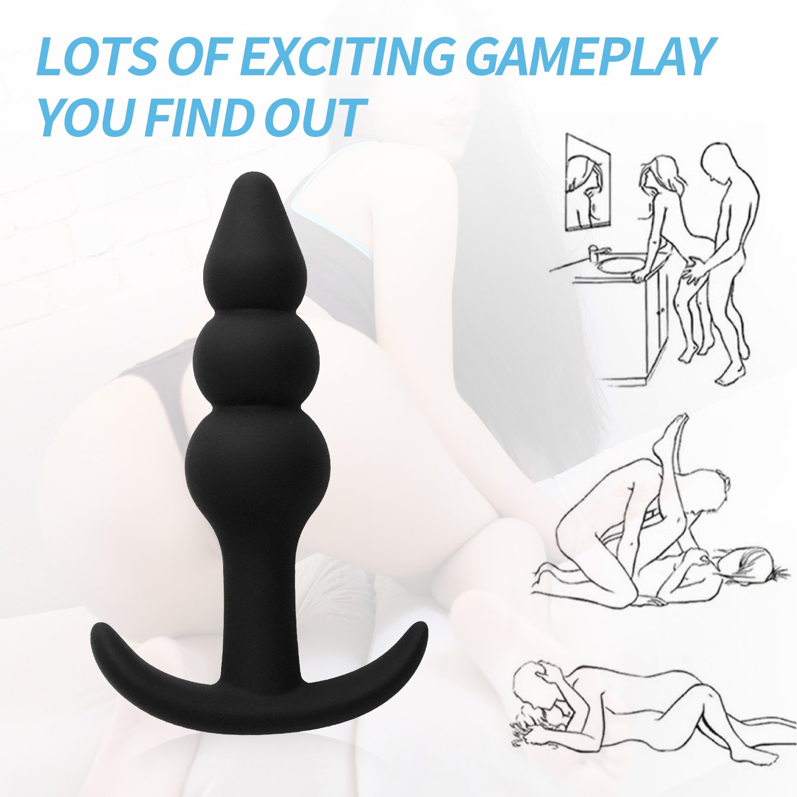 Sexbay 2024 can customize medical silicone three-size gourd bullet-shaped anal plug handheld male and female butt plug sex toys