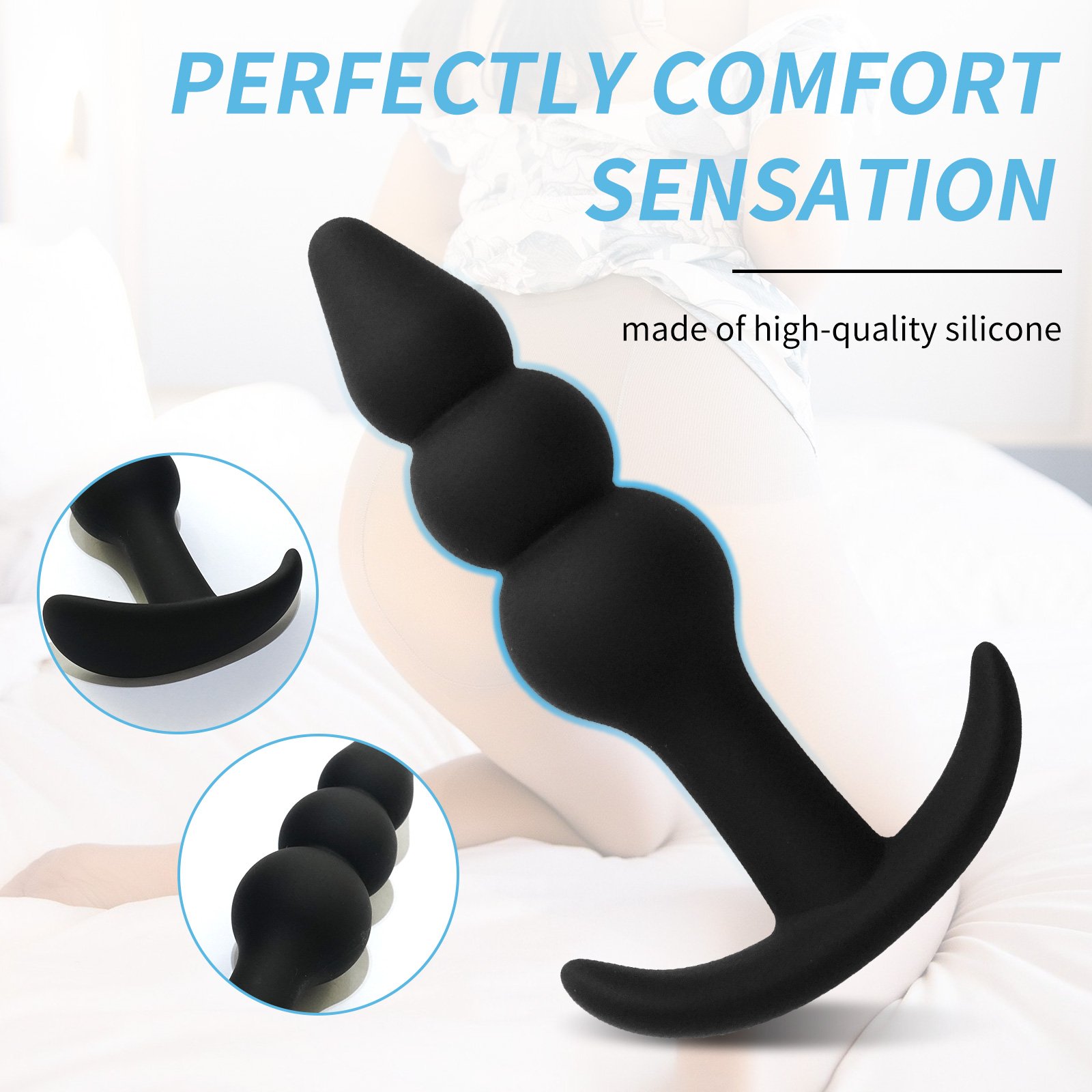 Sexbay 2024 can customize medical silicone three-size gourd bullet-shaped anal plug handheld male and female butt plug sex toys