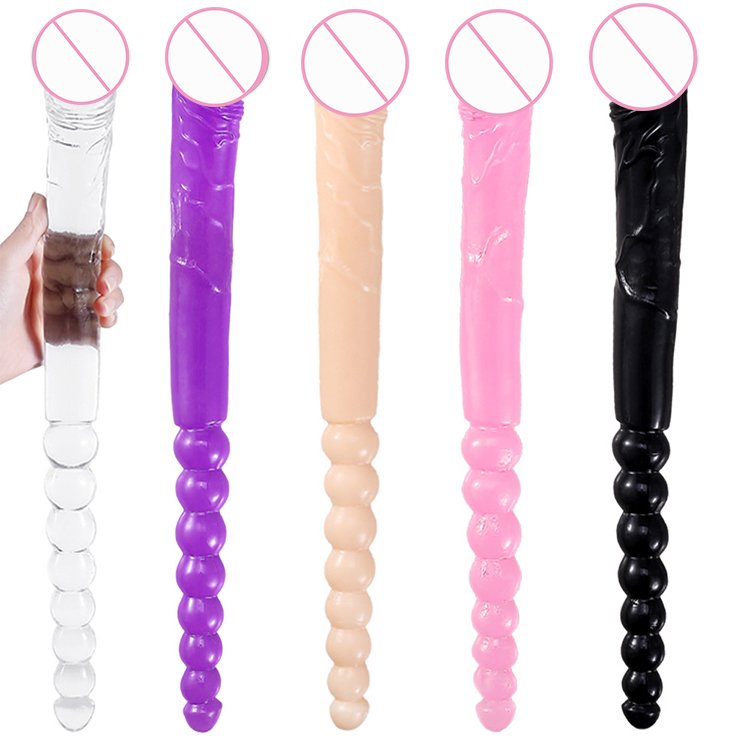 Double Head Penis Soft Long Anal Beads Vaginal Sex Toys Big Dildos For Women Masturbating