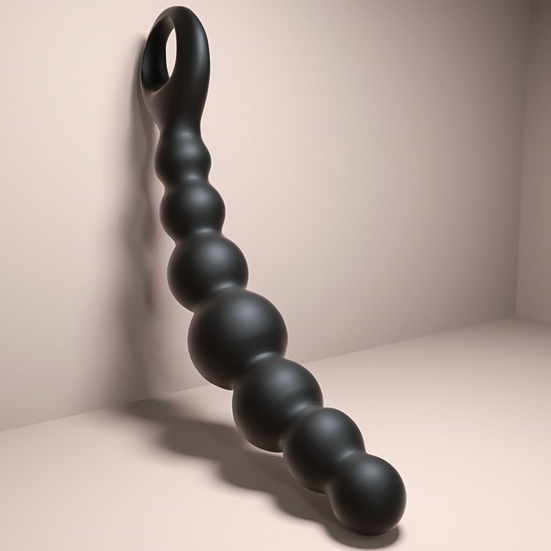 Silica Gel Handheld Butt Plug Dildo With Pull Bead Sex Toys for Women and Men
