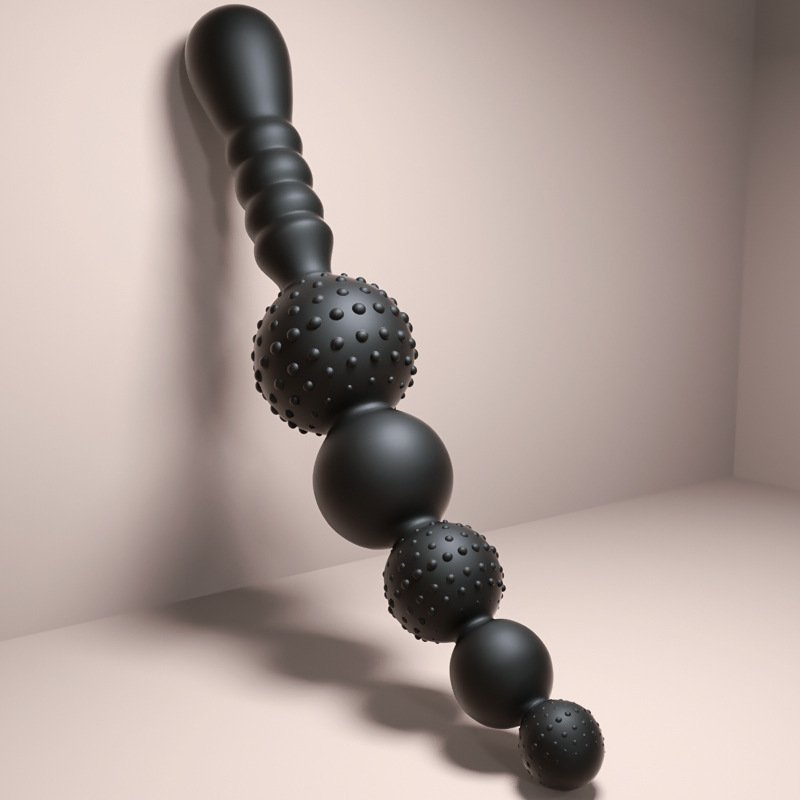 Silica Gel Handheld Butt Plug Dildo With Pull Bead Sex Toys for Women and Men