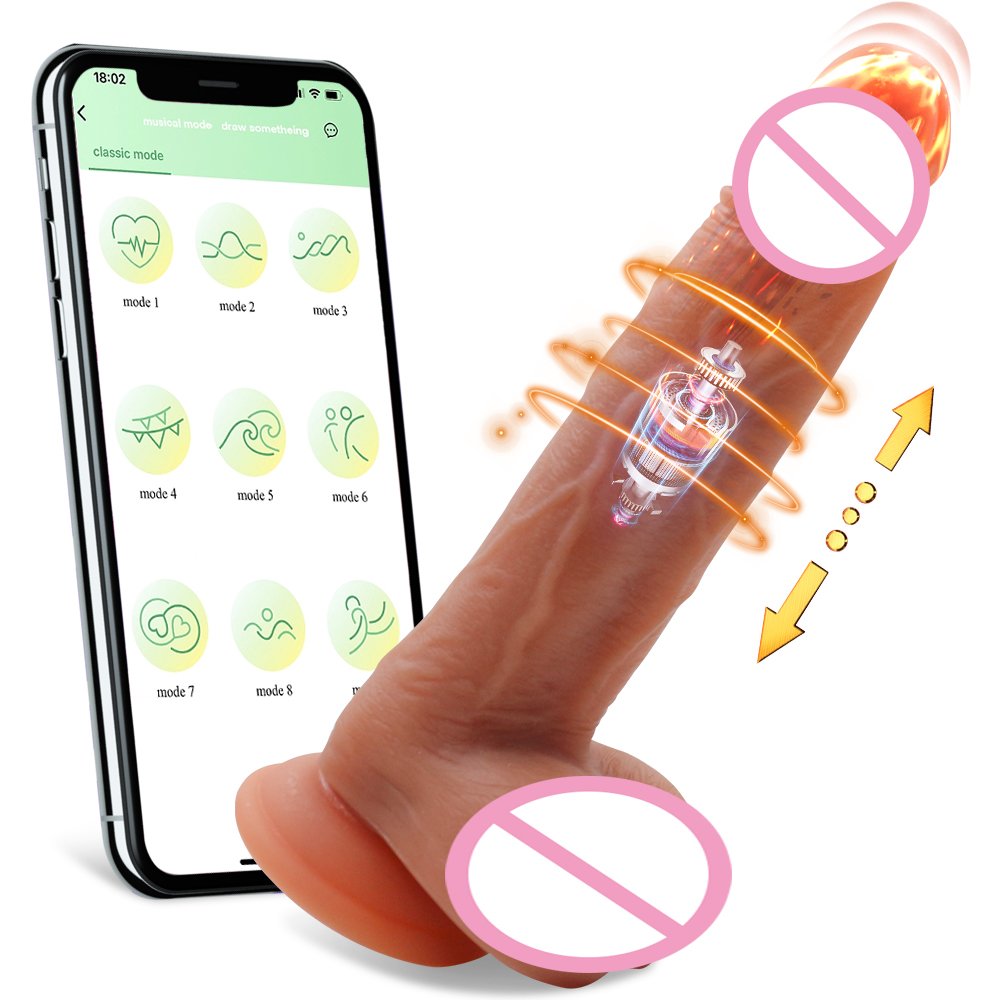 Wholesale Female Silicone Soft APP Dildo Realistic Female Masturbator Penis Thrusting Anal Plug Vibrator For Female