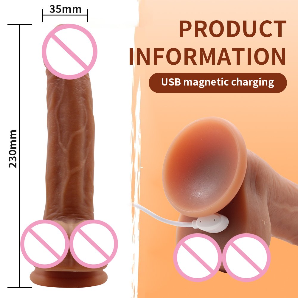 Wholesale Female Silicone Soft APP Dildo Realistic Female Masturbator Penis Thrusting Anal Plug Vibrator For Female