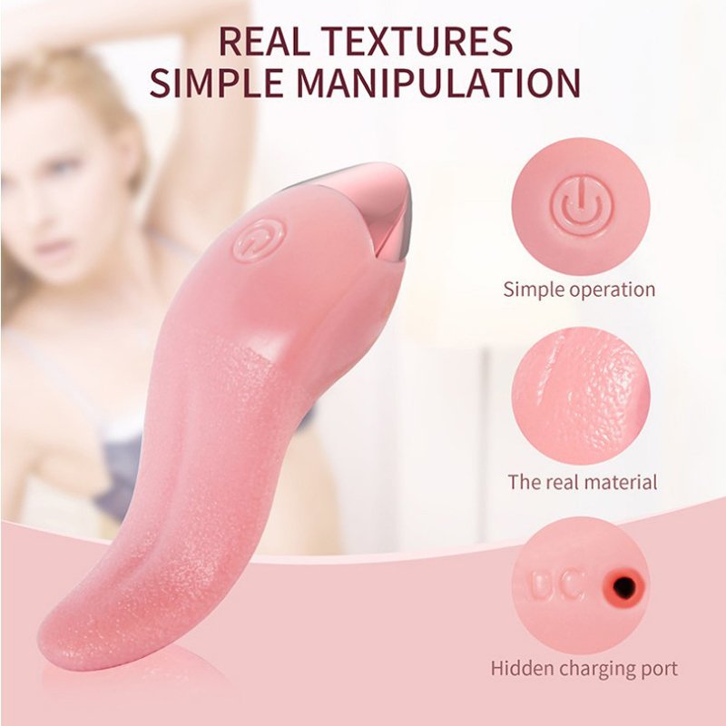 Clitoral G Spot Nipples Massager Vaginal Anal Breast Sex Tongue Licking Vibrator Toys for Female Masturbation
