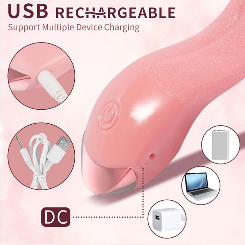 Clitoral G Spot Nipples Massager Vaginal Anal Breast Sex Tongue Licking Vibrator Toys for Female Masturbation
