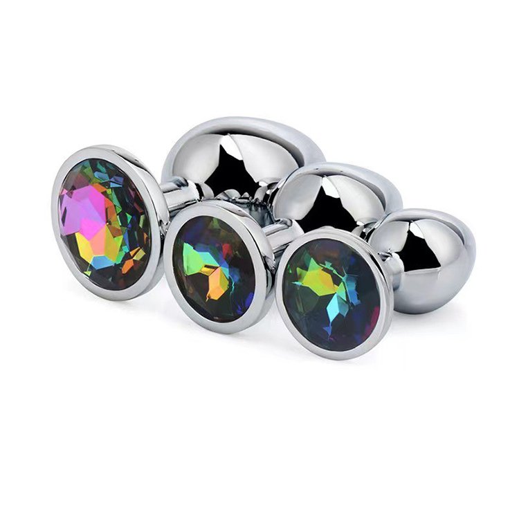 Original 3 Pcs Luxury Jewelry Design Fetish Stainless Steel Anal Butt Plug Unisex Masturbation Anal Stimulation Toy