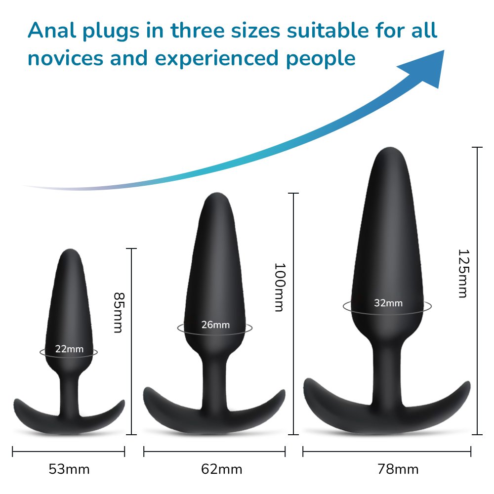 Custom 3 Sizes Adult Anal Sex Toys Prostate Massager Soft Silicone Male Anal Plugs For Women and man