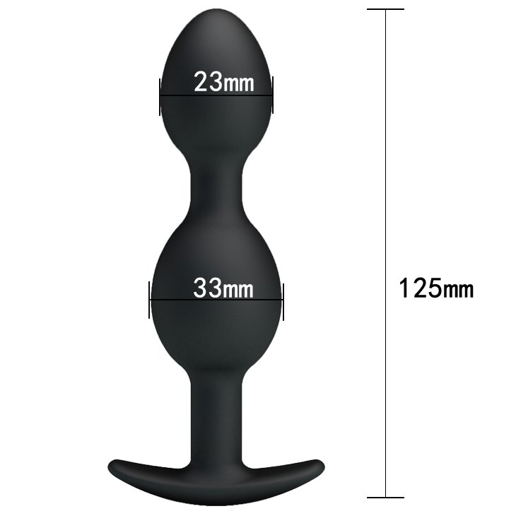 Anal Beads two metal balls inside waterproof stainless steel anal plug