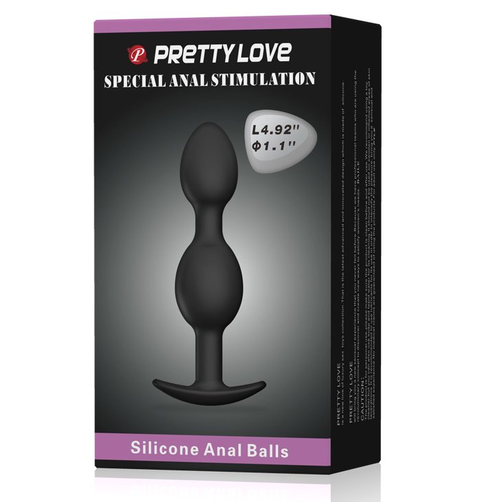 Anal Beads two metal balls inside waterproof stainless steel anal plug