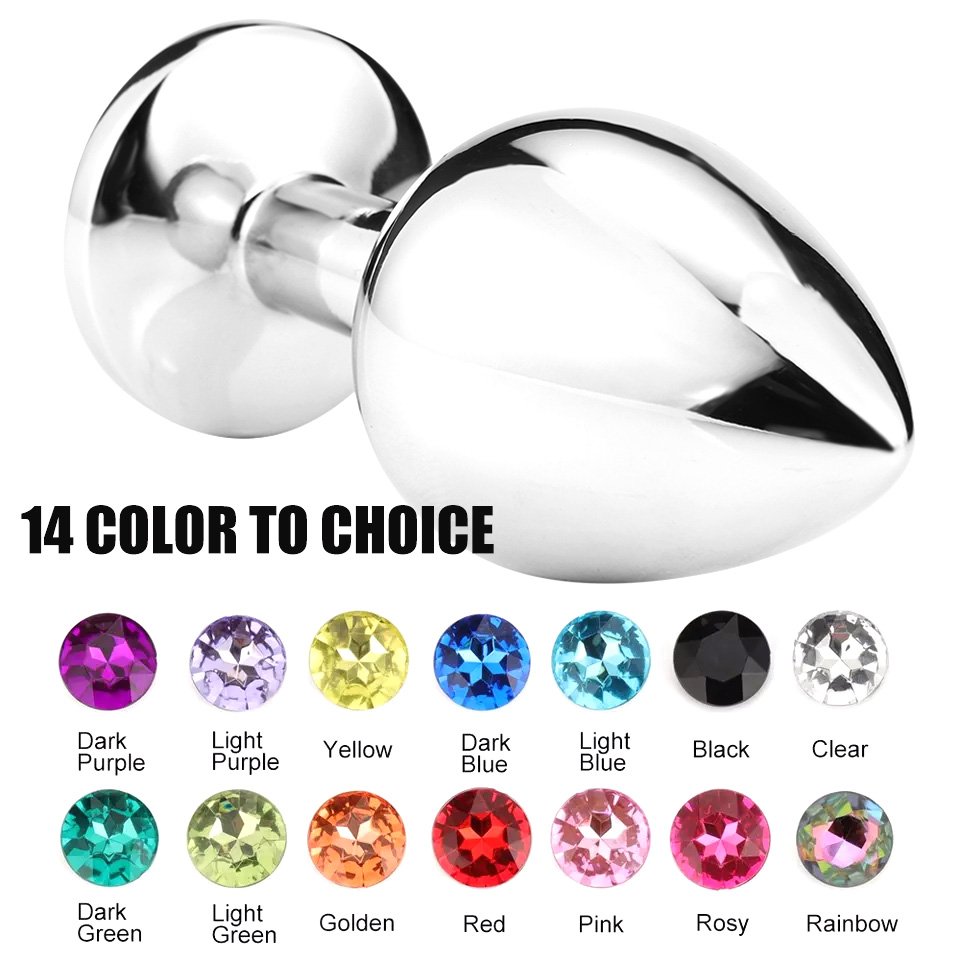 Aluminium Alloy Anal Plug Jewel Color Funy Toys for Adults Red Metal Butt Plug Sex Toys for Women and Men