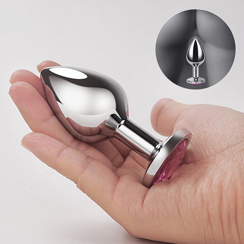 Aluminium Alloy Anal Plug Jewel Color Funy Toys for Adults Red Metal Butt Plug Sex Toys for Women and Men