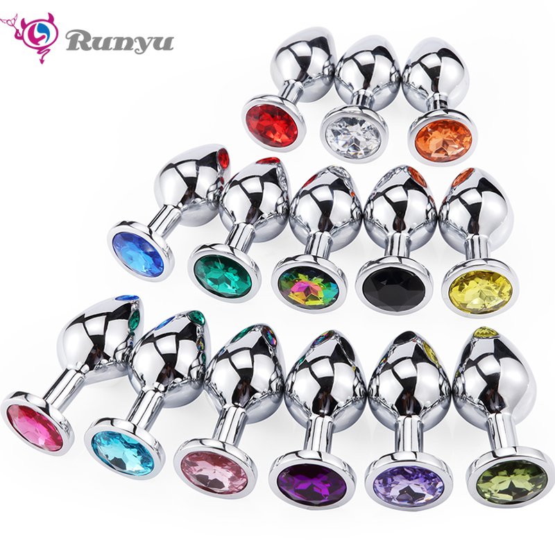 Aluminium Alloy Anal Plug Jewel Color Funy Toys for Adults Red Metal Butt Plug Sex Toys for Women and Men