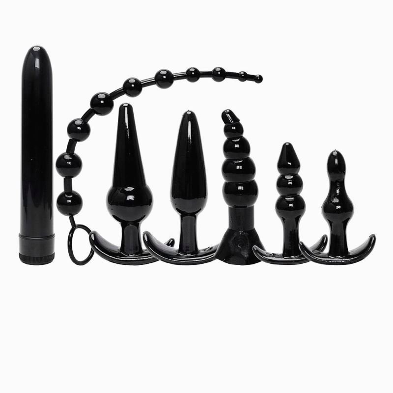 XIAER Hot Selling 7pcs TPE Anal Butt Plug Set Men and Women Anal Sex Toys