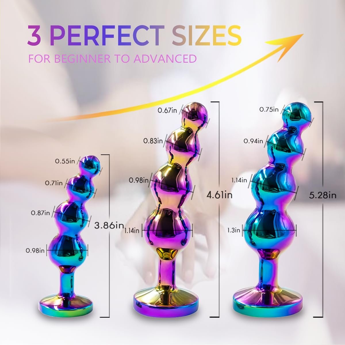 3pcs Metal Anal Plugs Adult Toys Sex Toys Stainless Steel Anal Beads with Jewelry Design for Couples Prostate Massager