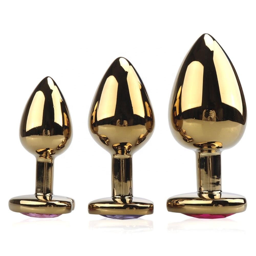 3PCS Anal Beads Crystal Jewelry Heart Butt Plug Stimulator Toys Stainless Steel Anal Plug Metal Anal Plug Sex Toy for Couple