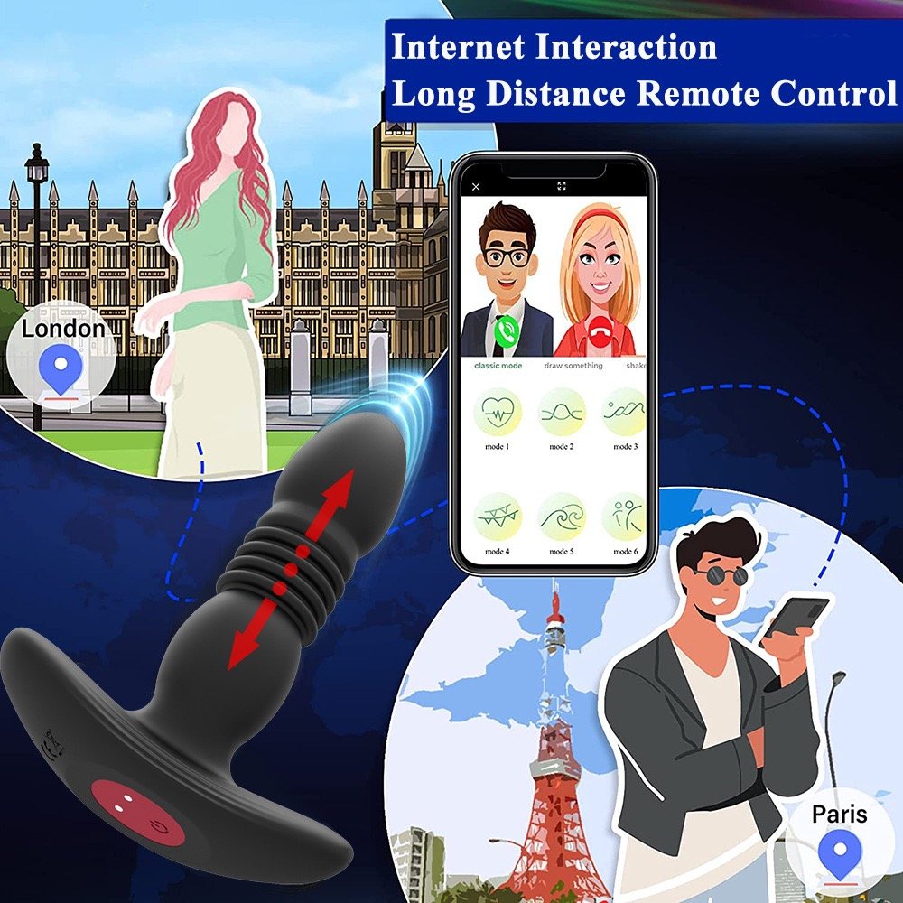 2024 New Arrival Remote App Control Thrusting Dildos Prostate Massager Anal Plug Vibrator