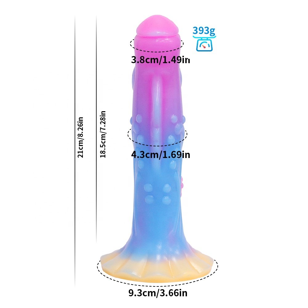 Women's Large Luminous Silicone Dildo Toy Wearable with Strong Suction for Couples Anal Use Made from Liquid Silicone