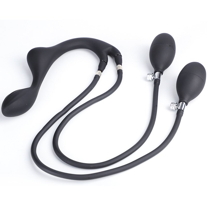 Safe Soft Silicone Double Inflatable Butt Plug Extra Long Anus Expander Anal Extender Plug Fun Sex Toy For Men Women