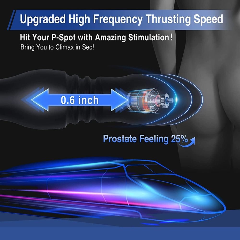 7 Modes Vibration Thrusting Wireless Dildo Prostate Vibrator Anal Plug With Cock Ring