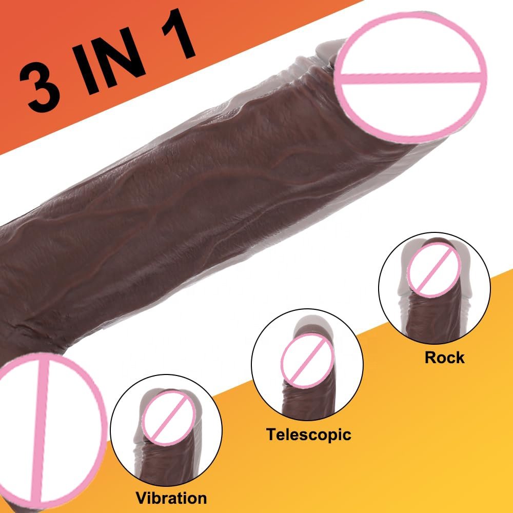 Wholesale Brown Telescopic Realistic Dildo Vibrator For Women Masturbator Huge Penis With Suction Cup Sex Toys For Couple
