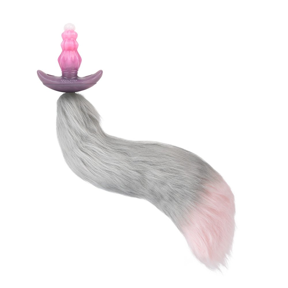 Silicone Anal Plug with Sexy Tail for Cosplay Adult Sex Toys of Stainless Steel Anal Plug Massive Butt Plug Anal Fantasy Dildo