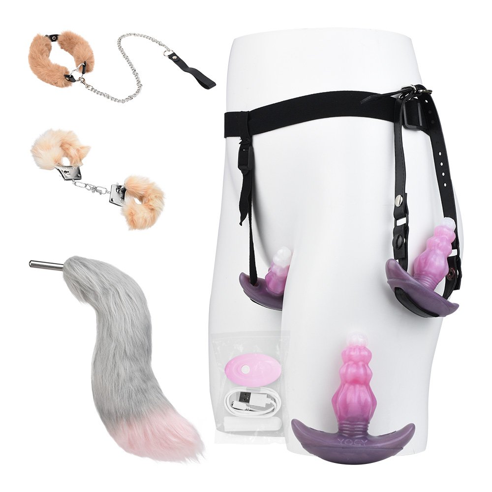 Silicone Anal Plug with Sexy Tail for Cosplay Adult Sex Toys of Stainless Steel Anal Plug Massive Butt Plug Anal Fantasy Dildo