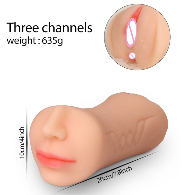 Tight Oral Vagina Anal 3 In 1 Male Soft Pocket Pussy Mouth Sex Toy Men Masturbator Cup For Man Realistic