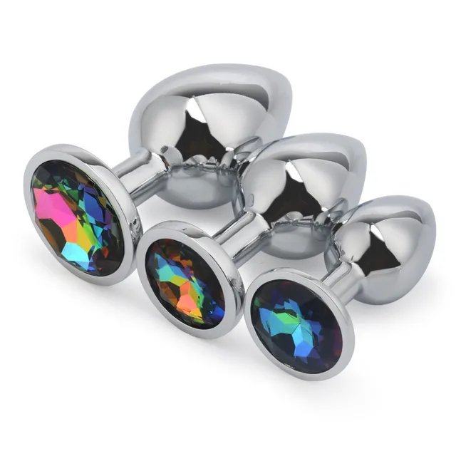 3 Sizes Anal Plug Mini Round Smooth Metal Stainless Steel Crystal Butt Plug Stimulator Smaller Sex Toys For Women Men Anus Plugs