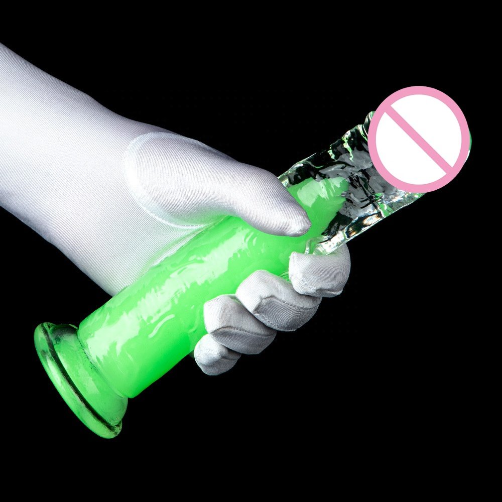 Jelly TPE Multi Layer Color Transparent Glow In The Dark Crystal Simulates Anal Dildo Adult Sex Toy For Couple Dick