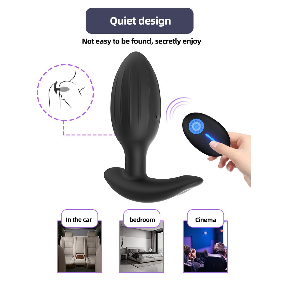 New Product Liquid Silicone Butt Plug Wireless Remote Control Anal Dildo with Electric Shock Feature