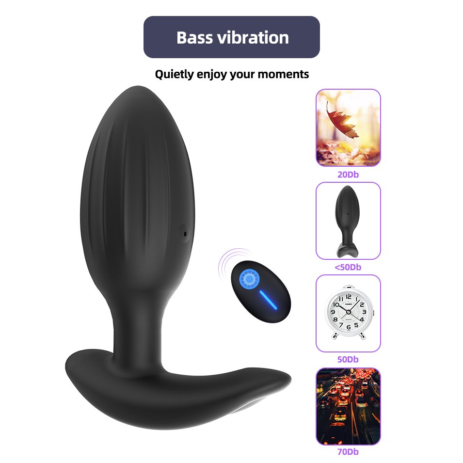 New Product Liquid Silicone Butt Plug Wireless Remote Control Anal Dildo with Electric Shock Feature