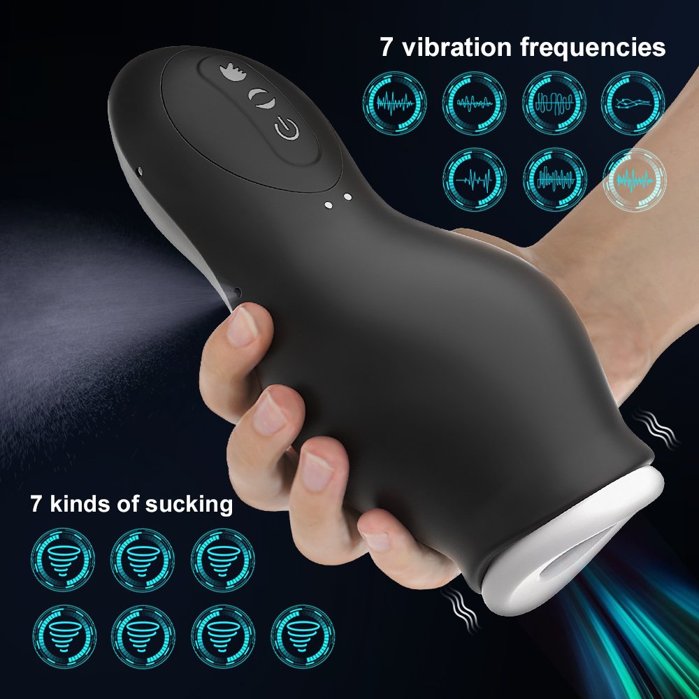 China Manufacturer Male Masturbation Cup toys 7-Mode Vibrating 7 Sucking Rechargeable Suction Cup Male Masturbator For Men Hand