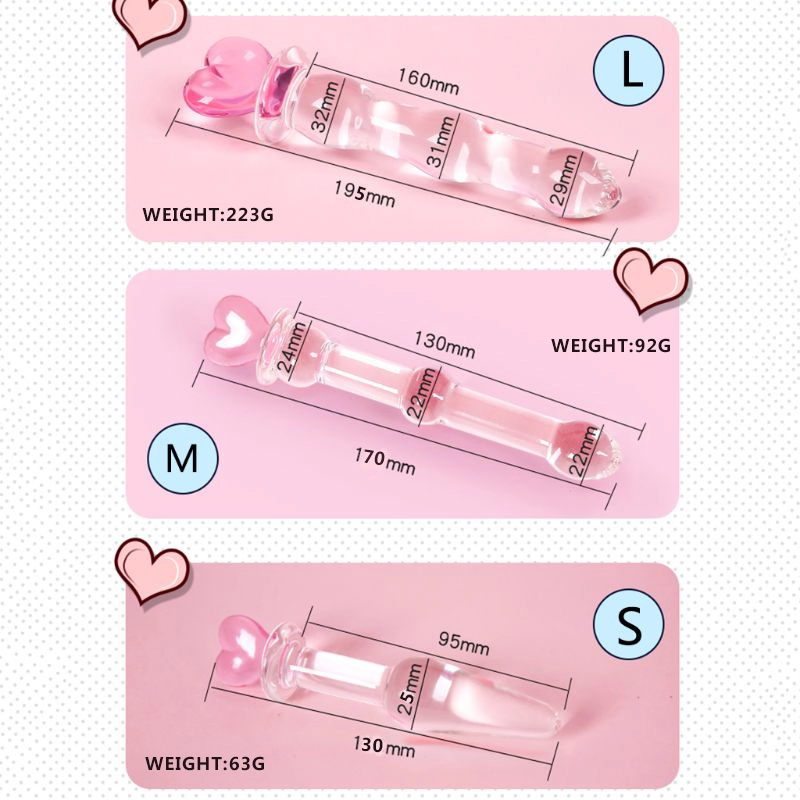 Rose Flower Penis Dildo Glass Anal Beads Anal Sex Toys Butt Butt Plug Male and Female Adult Plug Anal