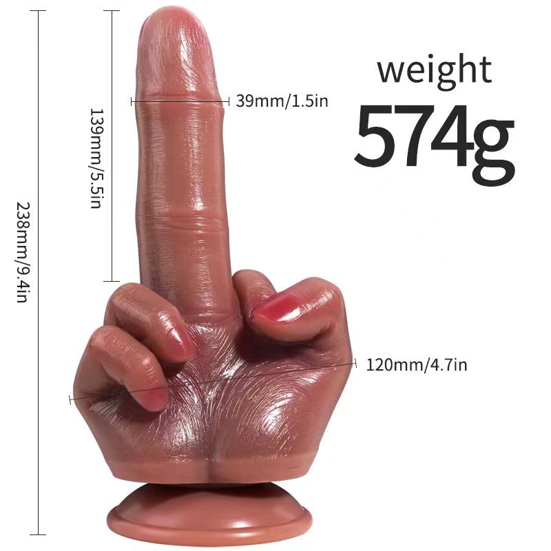 5.9in silicone Middle finger gay massage huge anal plug Realistic finger masturbation dildo toys for woman pussy and anal
