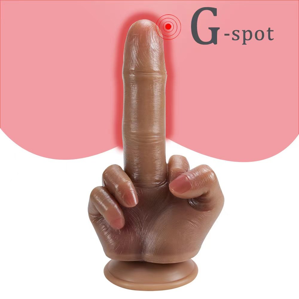 5.9in silicone Middle finger gay massage huge anal plug Realistic finger masturbation dildo toys for woman pussy and anal