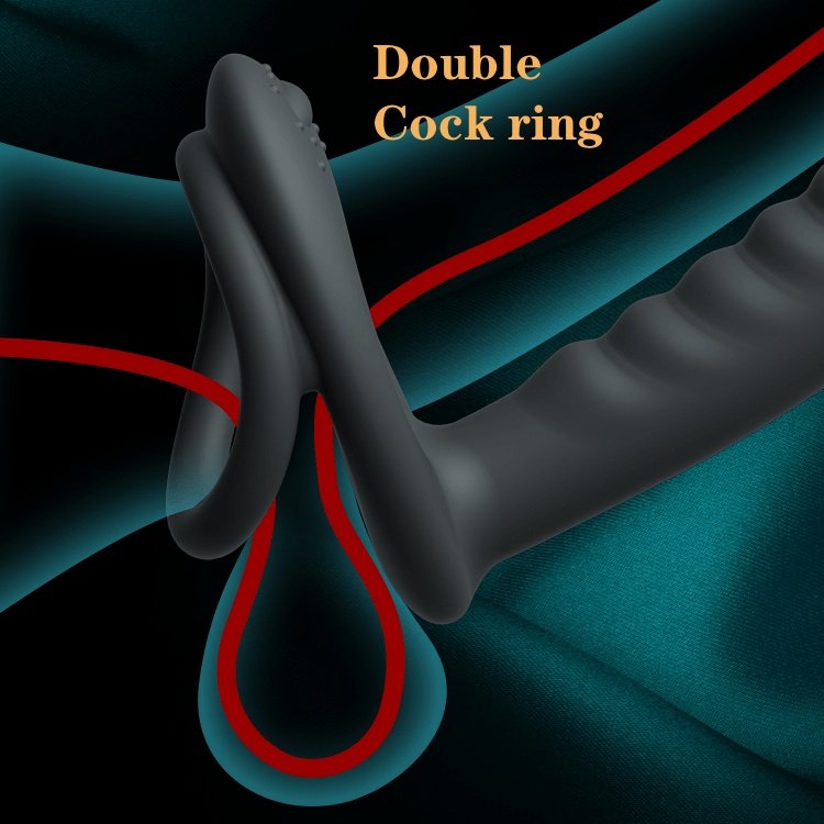 Double Penetration Dildo Wholesale Wearable Anal Plug Vibrator with Cock Rings Orgasm G Spot Massage Strapon Dildo Vibrator