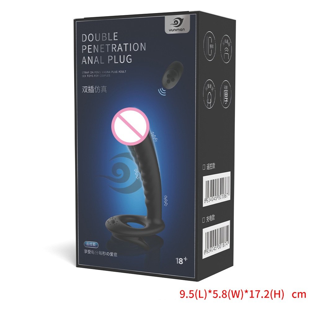 Double Penetration Dildo Wholesale Wearable Anal Plug Vibrator with Cock Rings Orgasm G Spot Massage Strapon Dildo Vibrator