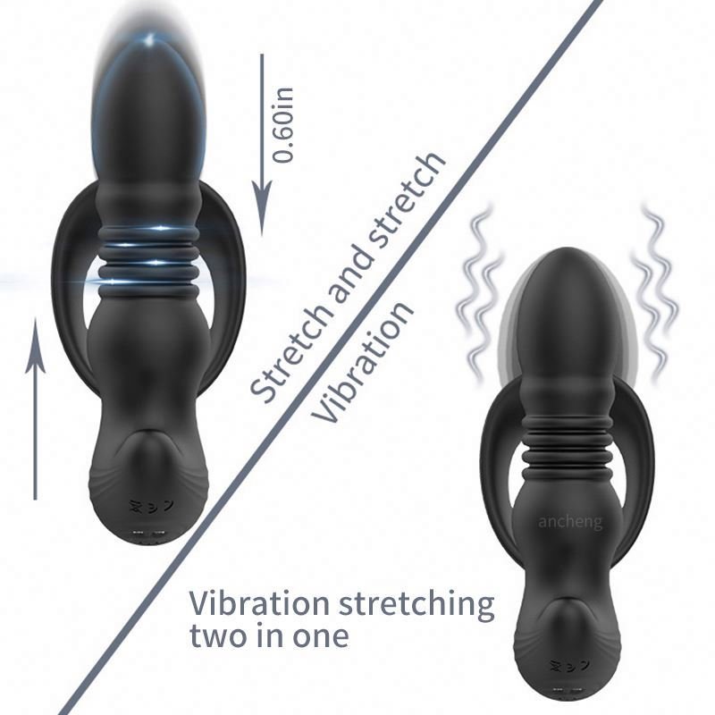 XIAER New anal vibrator with penis ring vibrating prostate massager thrusting butt plug vibrator for men women anal sex toys